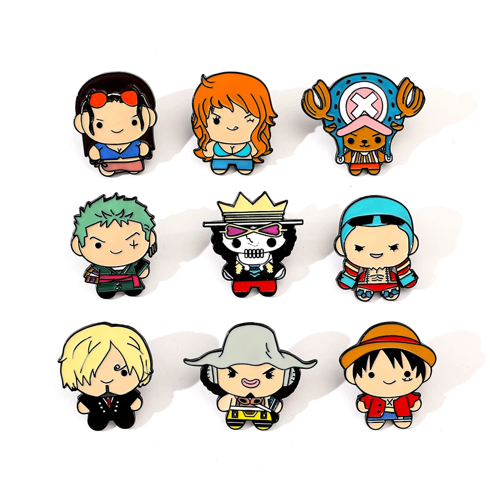 Anime Cosplay One Piece - 9 adet yaratıcı karikatür broş Anime