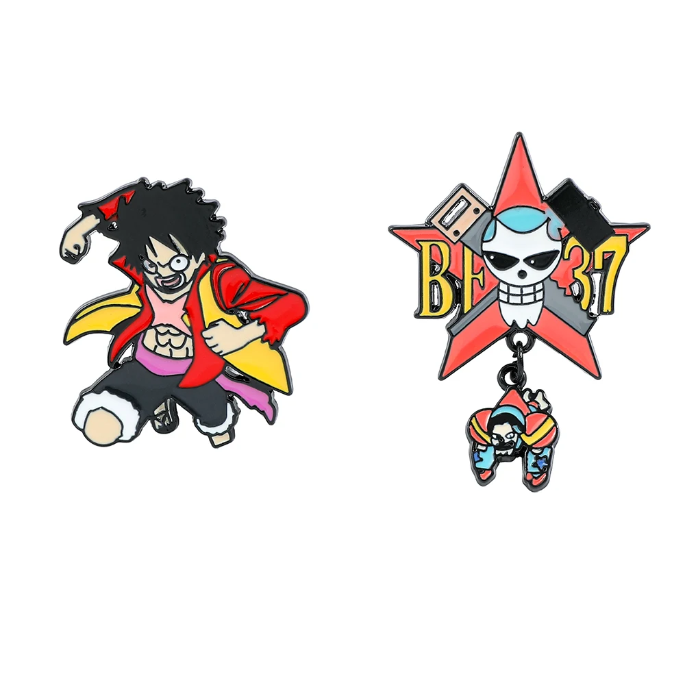 Anime Cosplay Luffy - 2 adet yaratıcı Anime broş komik