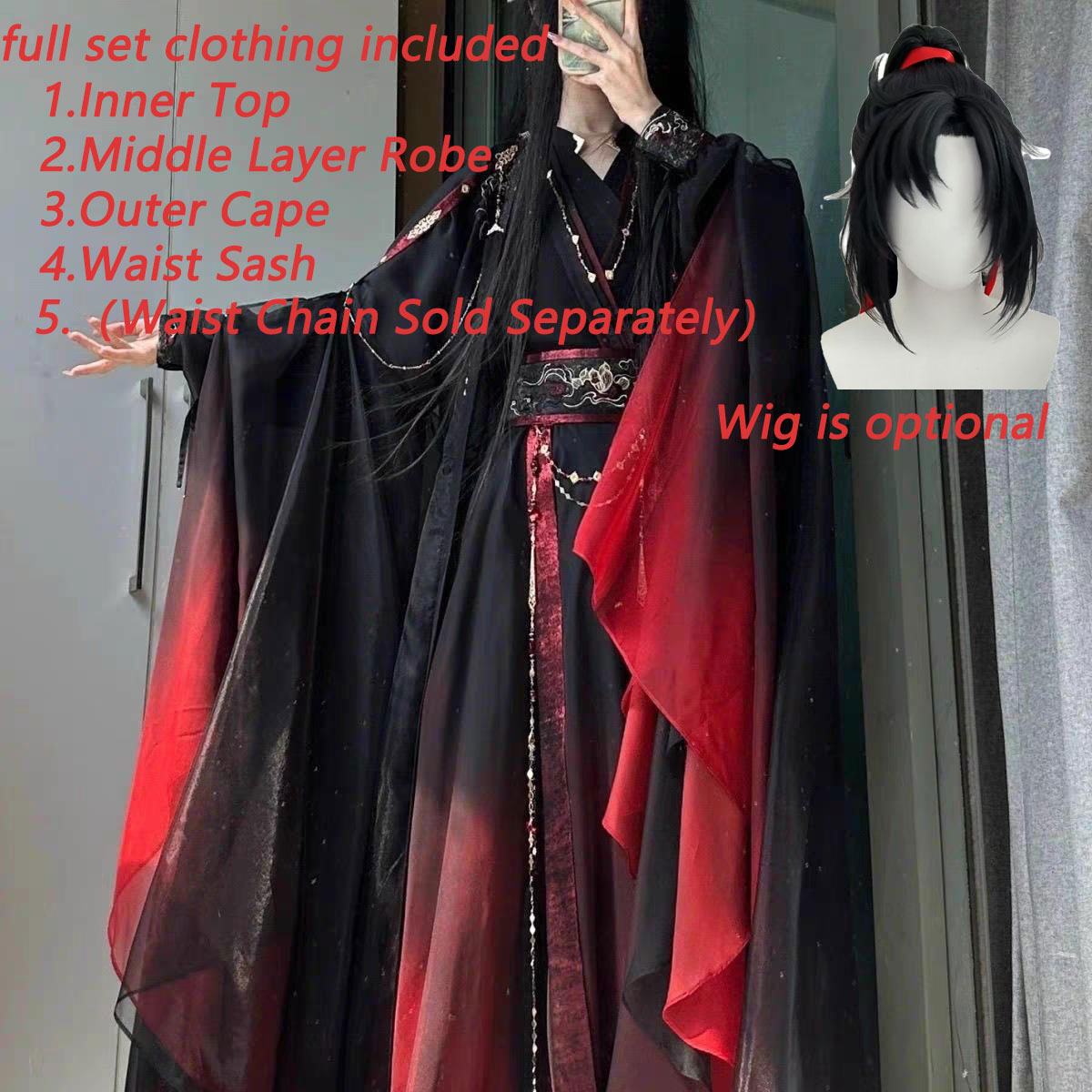 Unisex Antik Çin Xianxia Robe  - Anime Cosplay Show incelemesi ve fiyatı